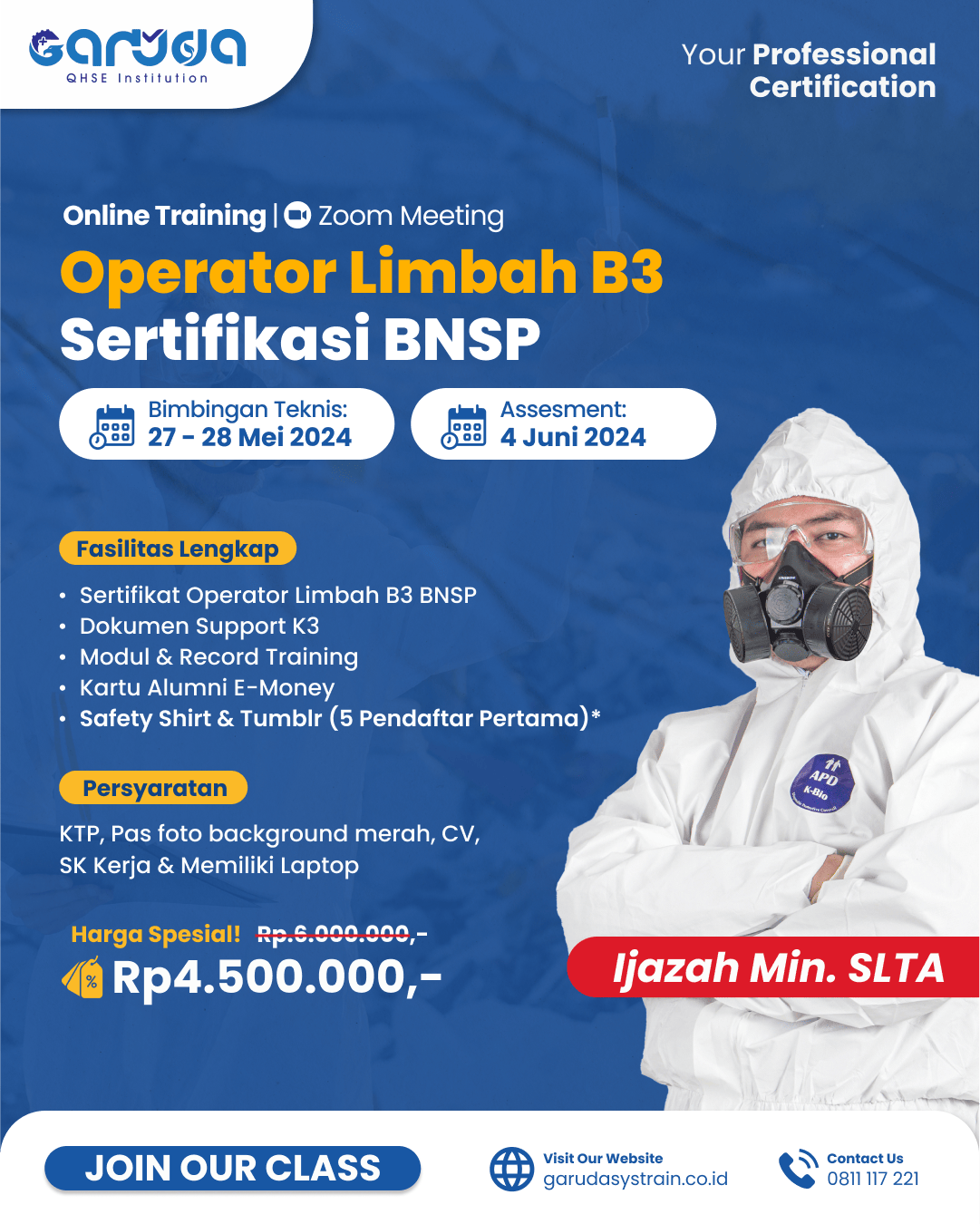 Pelatihan Operator Limbah Sertifikasi BNSP| Garuda QHSE