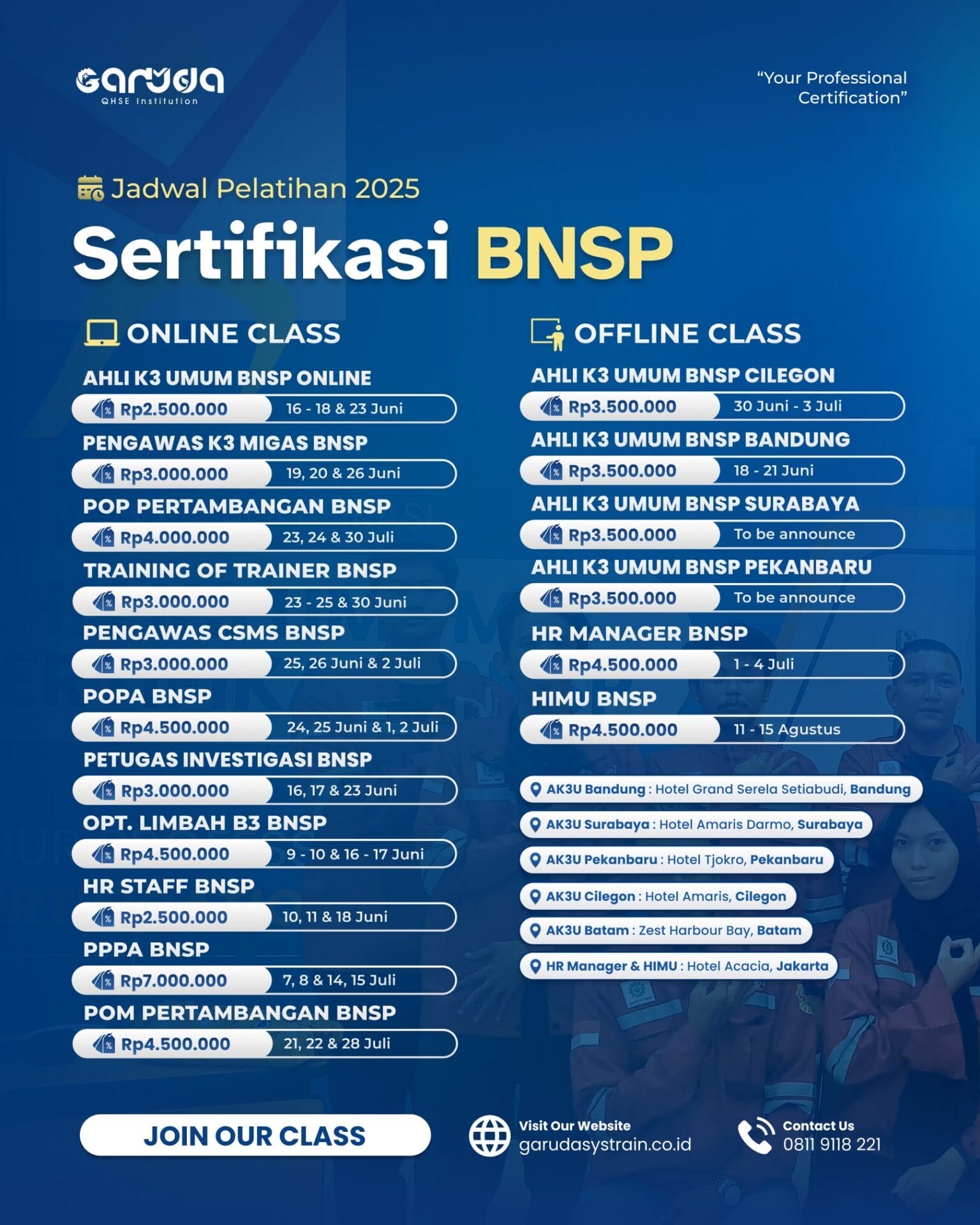 Feeds Jadwal Pelatihan K3 BNSP Update 2.6.2025