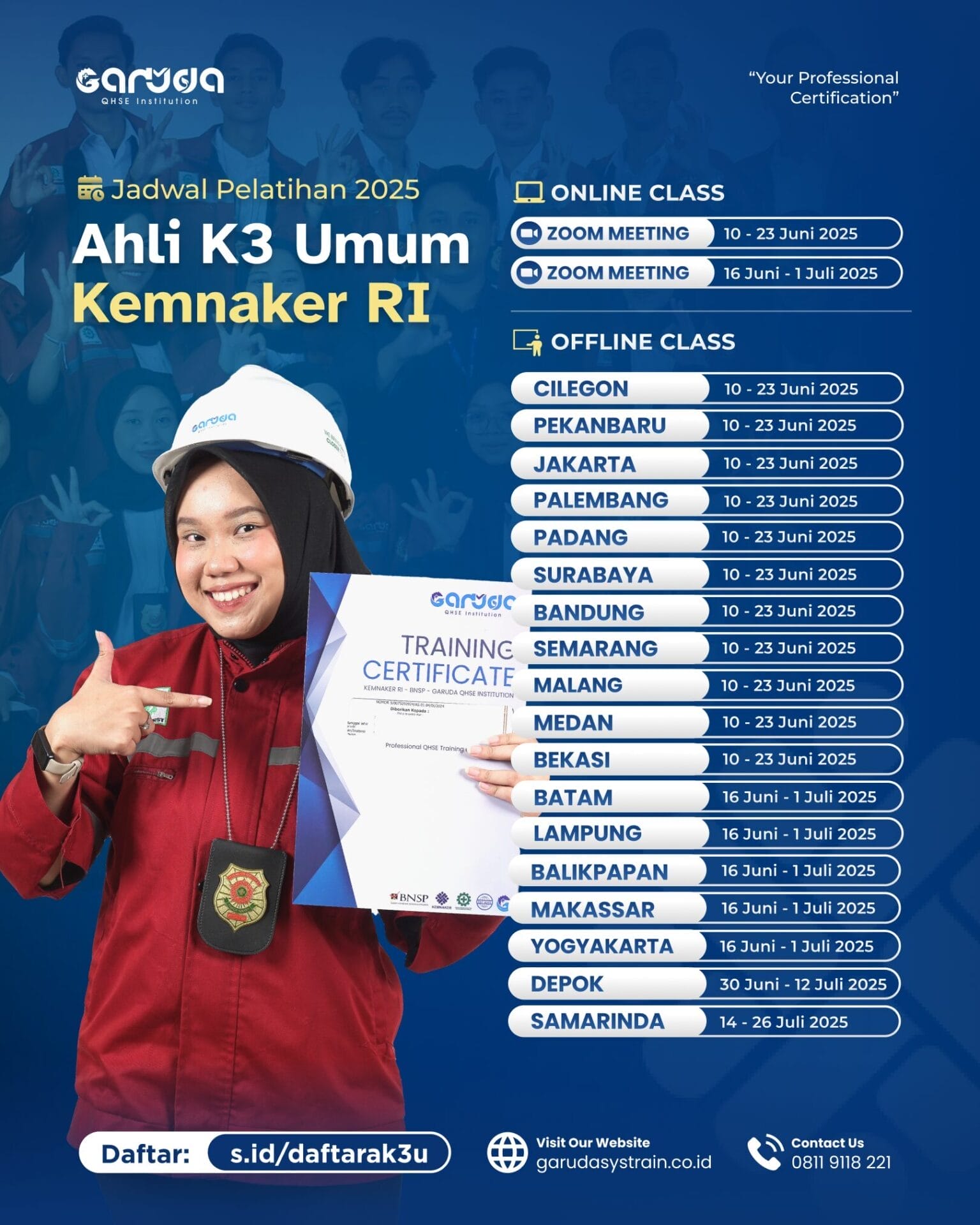 Jadwal Pelatihan Ahli K3 Umum KEMNAKER RI Update 2.6.2025